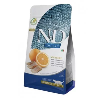 Farmina CAT  N&D Grain Free Ocean HERRING & ORANGE NEUTERED ADULT