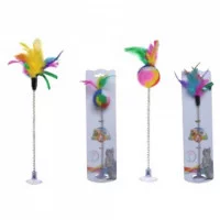 Іграшка для котів CROCI дражнилка на присосці, з пір'ям, 29 ..