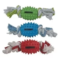 CaniAMici Іграшка для собак  шип. м'яч з канатом, гума, 25см