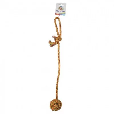 Іграшка для соб. CROCI канат грейфер вузловий м'яч з довгою ручкою, 56см (ціна за 1шт)