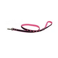 Повідець FLUO JEANS, рожевий, кожзам/джинс, 1,6x100 см