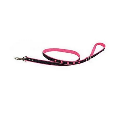 Повідець FLUO JEANS, рожевий, кожзам/джинс, 1,6x100 см