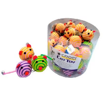 Іграшка для котів CROCI Миша-кулька смугаста., Нейлон, 5 см