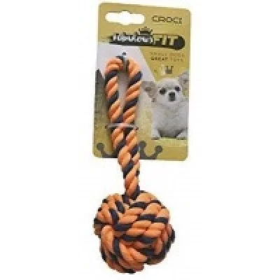 CROCI Іграшка для дрібних собак  плетений м'яч з каната, помаранчевий, 16см