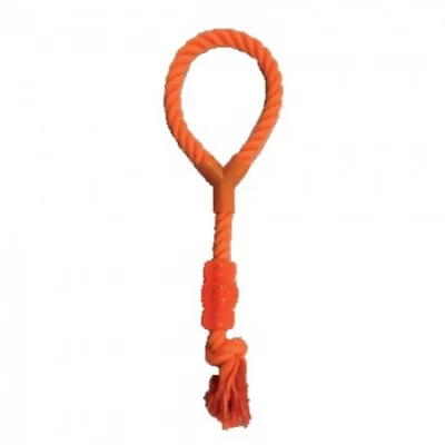 CROCI JUICE Іграшка для соб. канат з ручкою і цукеркою, колір апельсин, 40см