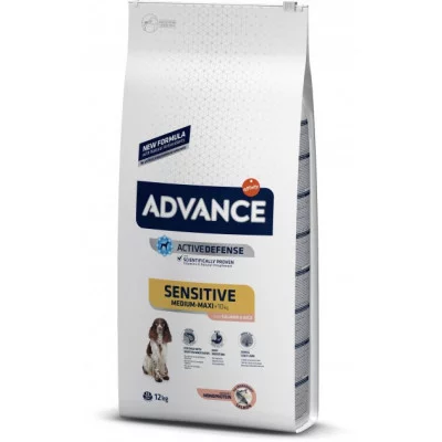 Advance Dog Med/Maxi Sensitive Salmon & Rice для дорослих собак з чутливим травленням лосось і рис