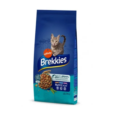 Brekkies Cat Salmon and Tuna для дорослих котів з лосесем і тунцем