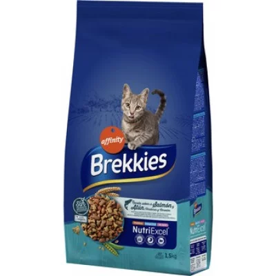 Brekkies Cat Salmon and Tuna для дорослих котів з лосесем і тунцем