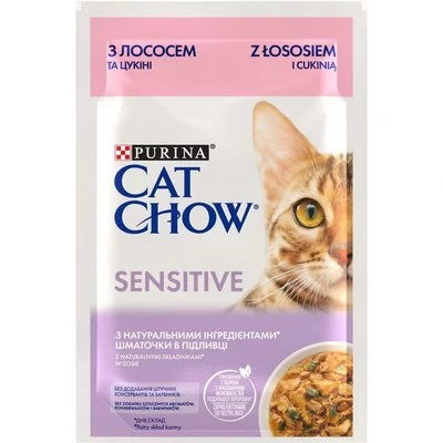 Purina Cat Chow Sensitive Вологий корм для дорослих котів, 85г