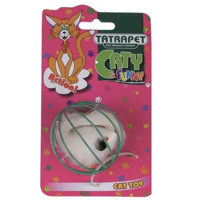Іграшка для котів Caty funny мишка в металевому шару ,6 см