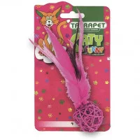 Іграшка для котів Caty funny, кулька з пір'ям, 14х4,5 см