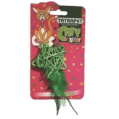 Іграшка для котів Caty funny, зірочка з пір'ям, 13х7 см