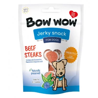 Bow wow Ласощі  для собак снеки з яловичини у вигляді стейків