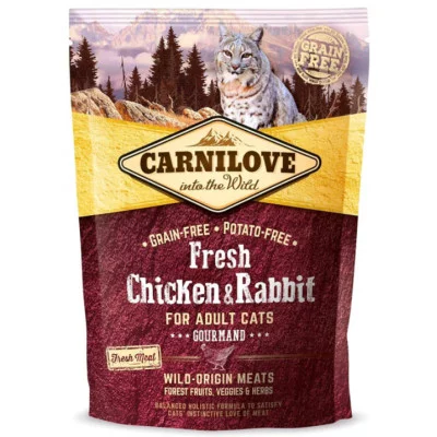 Carnilove Fresh Gourmand Сухий корм для дорослих кішок з куркою та кроликом