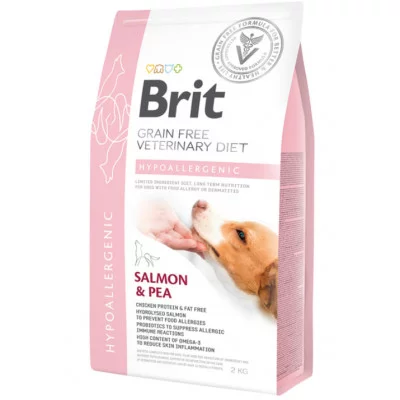 Brit GF VetDiets Dog Hypoallergenic 2 kg при харчовій алергії з лососем, горохом та гречкою