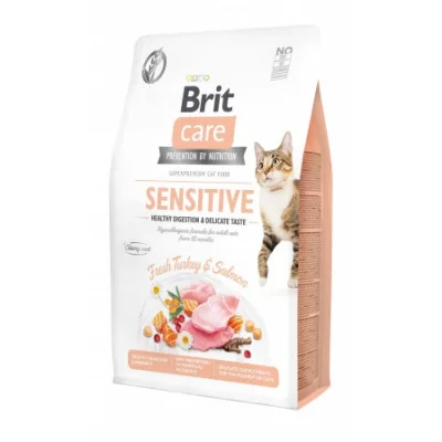 Brit Care Cat GF Sensitive Sterilized сухий корм для котів стерильних  індичка та лосось
