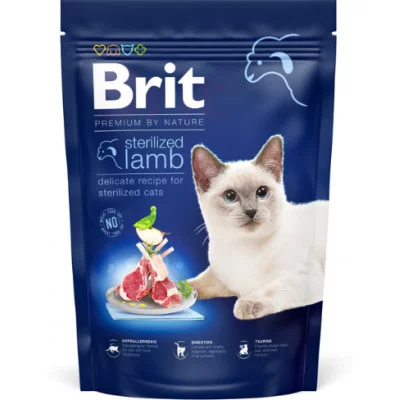 Brit Premium Cat  Sterilized корм для котів з чутливим травленням з ягням