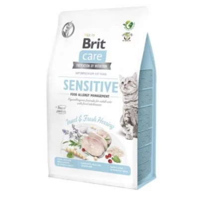 Brit Care Cat  Insect Fish сухий корм з харчовою непереносимістю з комахами та оселедцем
