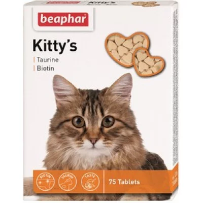 Beaphar Kitty's Taurine Biotin Вітамінізовані ласощі для кішок з таурином і біотином