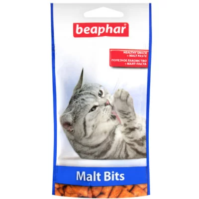 Beaphar Malt Bits Подушечки з пастою для виведення шерсті