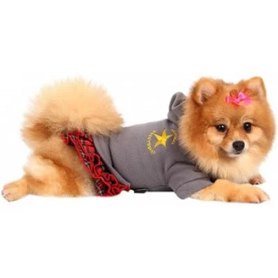 Doggy Dolly Худі сіре з червоною спідницею