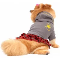 Doggy Dolly Худі сіре з червоною спідницею