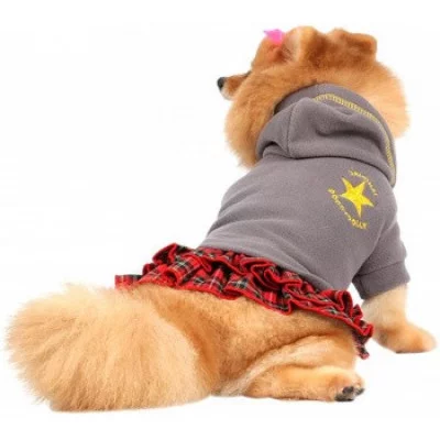 Doggy Dolly Худі сіре з червоною спідницею