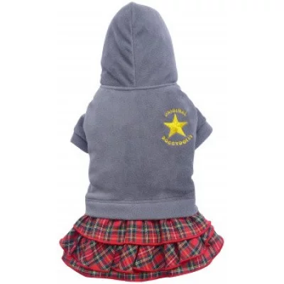 Doggy Dolly Худі сіре з червоною спідницею
