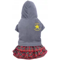 Doggy Dolly Худі сіре з червоною спідницею