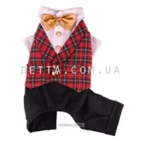 Doggy Dolly Red blue tuxedo 4 legs Костюм для собак
