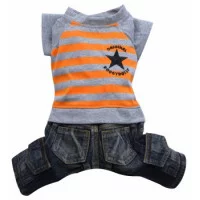 Doggy Dolly Комбінезон з смугастою футболкою Grey Orange Sta..