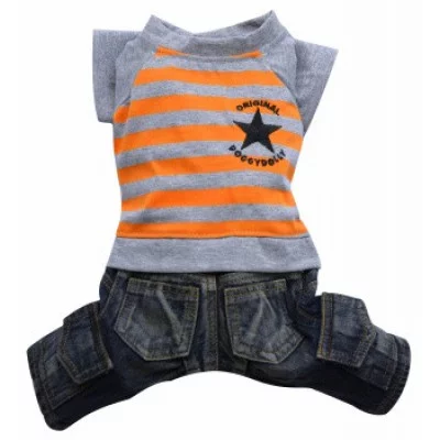 Doggy Dolly Комбінезон з смугастою футболкою Grey Orange Star
