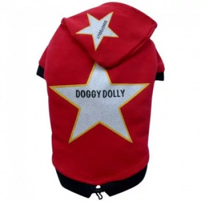 Doggy Dolly Star hoodie red Толстовка з капюшоном, червона
